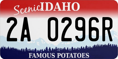ID license plate 2A0296R