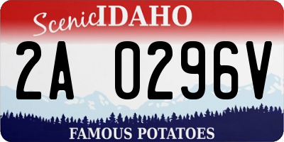 ID license plate 2A0296V