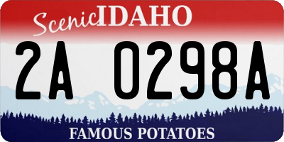 ID license plate 2A0298A