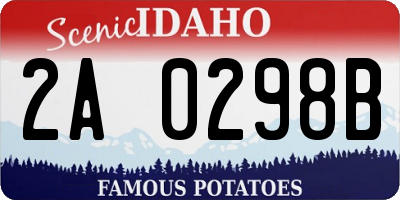 ID license plate 2A0298B