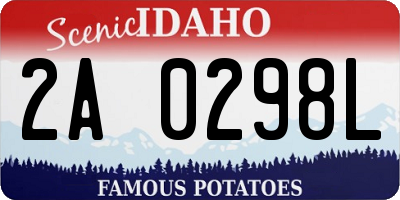 ID license plate 2A0298L