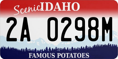 ID license plate 2A0298M