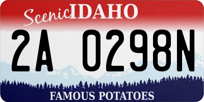 ID license plate 2A0298N