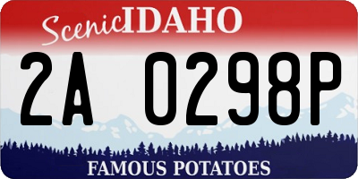 ID license plate 2A0298P