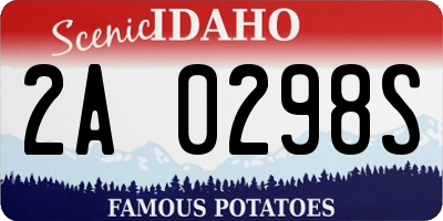 ID license plate 2A0298S