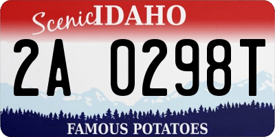 ID license plate 2A0298T