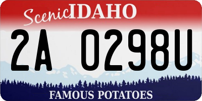 ID license plate 2A0298U