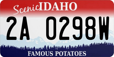 ID license plate 2A0298W