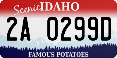 ID license plate 2A0299D