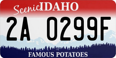 ID license plate 2A0299F
