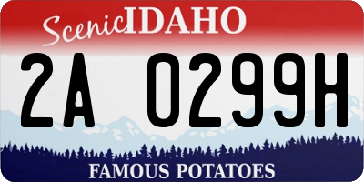 ID license plate 2A0299H