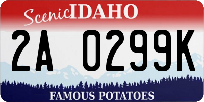 ID license plate 2A0299K