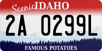 ID license plate 2A0299L