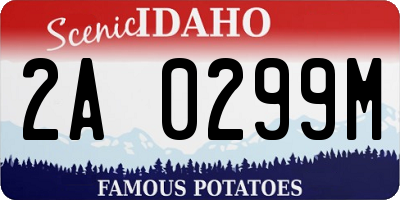 ID license plate 2A0299M