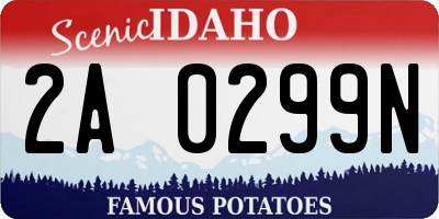 ID license plate 2A0299N
