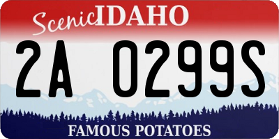 ID license plate 2A0299S