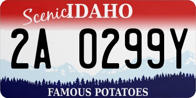 ID license plate 2A0299Y
