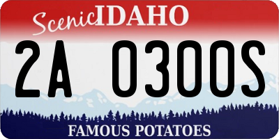 ID license plate 2A0300S