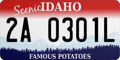ID license plate 2A0301L