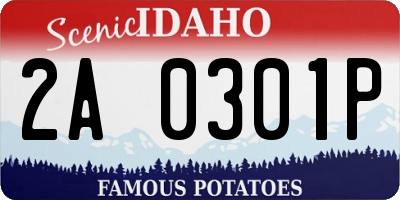 ID license plate 2A0301P
