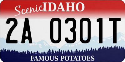 ID license plate 2A0301T