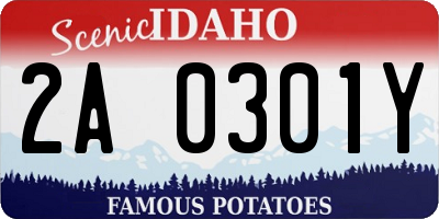 ID license plate 2A0301Y