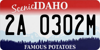 ID license plate 2A0302M