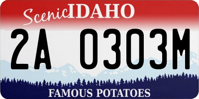 ID license plate 2A0303M