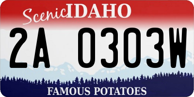 ID license plate 2A0303W