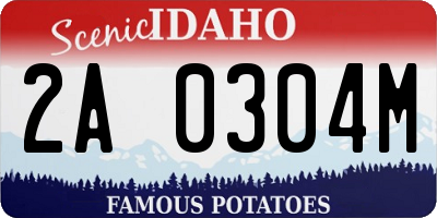 ID license plate 2A0304M