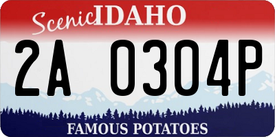 ID license plate 2A0304P