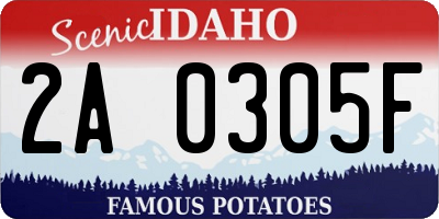 ID license plate 2A0305F
