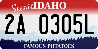 ID license plate 2A0305L