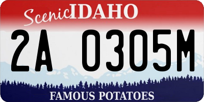 ID license plate 2A0305M