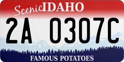 ID license plate 2A0307C