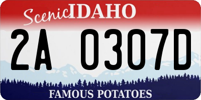 ID license plate 2A0307D