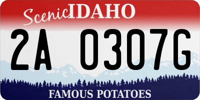 ID license plate 2A0307G