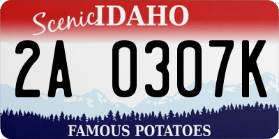 ID license plate 2A0307K