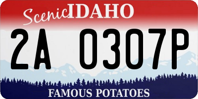 ID license plate 2A0307P