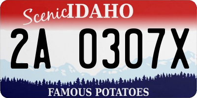 ID license plate 2A0307X
