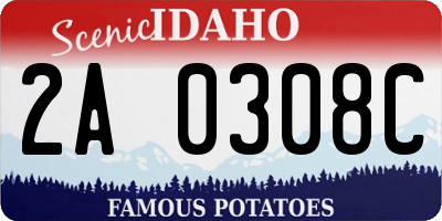 ID license plate 2A0308C