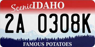 ID license plate 2A0308K