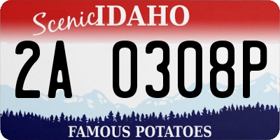 ID license plate 2A0308P