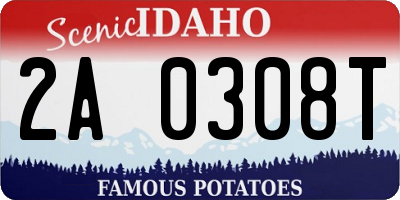 ID license plate 2A0308T