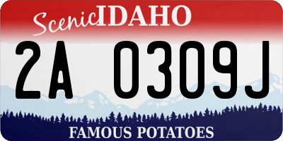 ID license plate 2A0309J