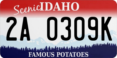 ID license plate 2A0309K