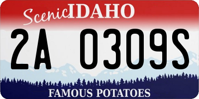 ID license plate 2A0309S