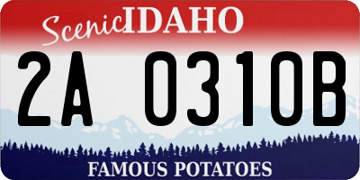 ID license plate 2A0310B