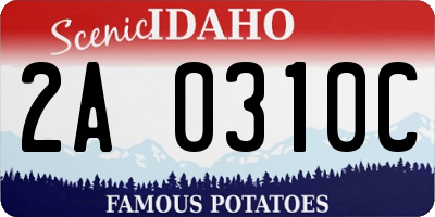 ID license plate 2A0310C