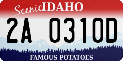ID license plate 2A0310D